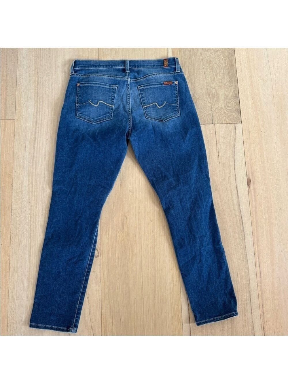 7 For All Mankind Josefina Slim Boyfriend Jeans Medium Wash Size 28 - Picture 5 of 6